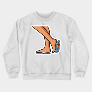 Comfortable Shoes Insoles with Human Foot Sticker vector illustration. Fashion object icon concept. Insoles for a comfortable and healthy walk sticker design logo icons with shadow. Crewneck Sweatshirt